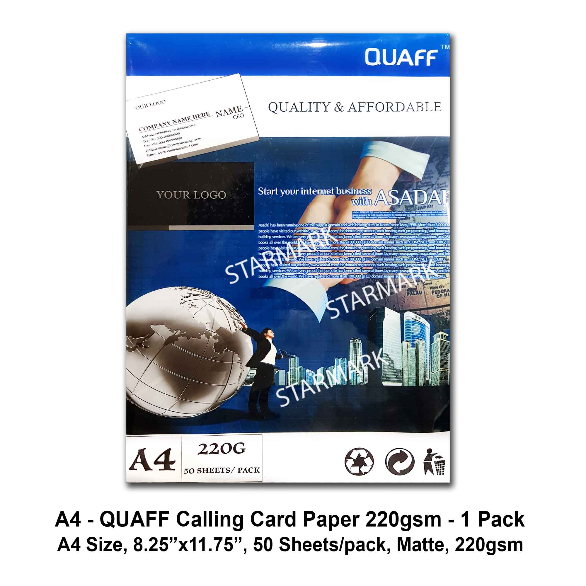 QUAFF CALLING CARD PAPER